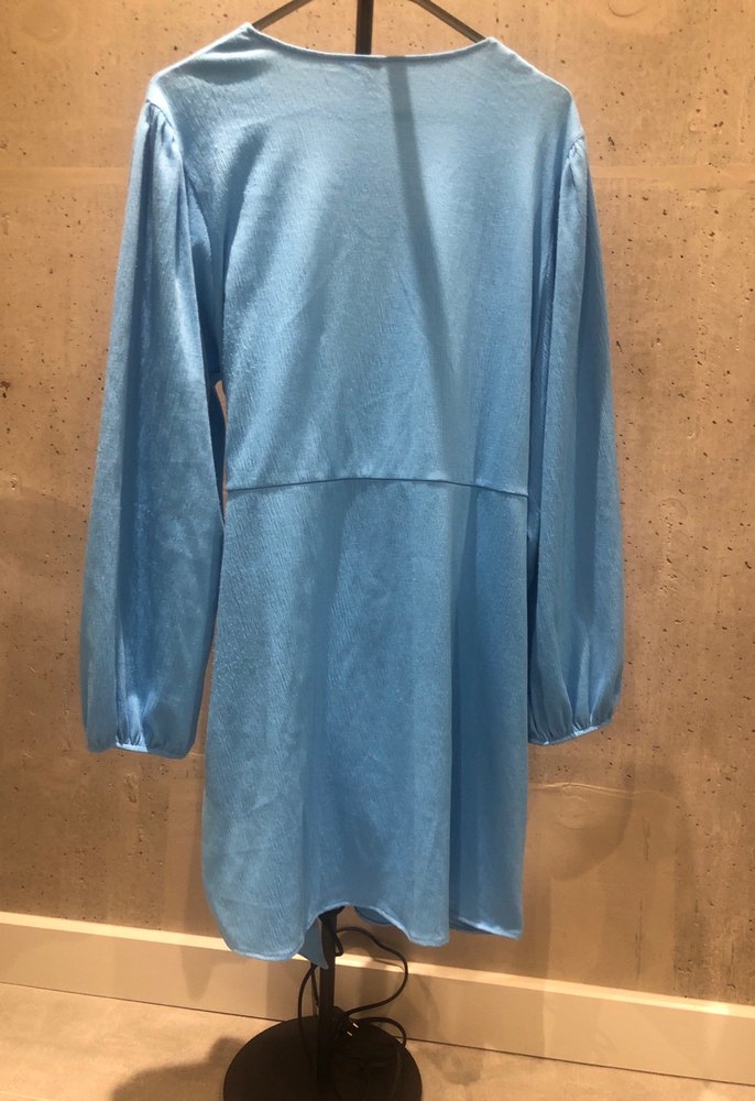 Mavi Uzun Kollu Bohem Kadın Elbise - Görsel 4