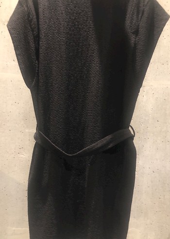 Siyah Kemerli Kadın Triko Elbise - Görsel 6