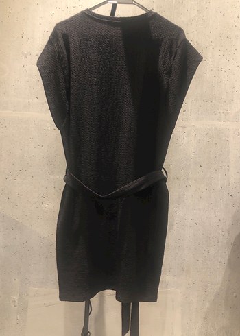 Siyah Kemerli Kadın Triko Elbise - Görsel 5