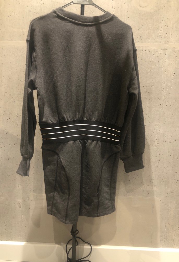 Gri Uzun Kollu Rahat Kesim Kadın Elbise - Görsel 4