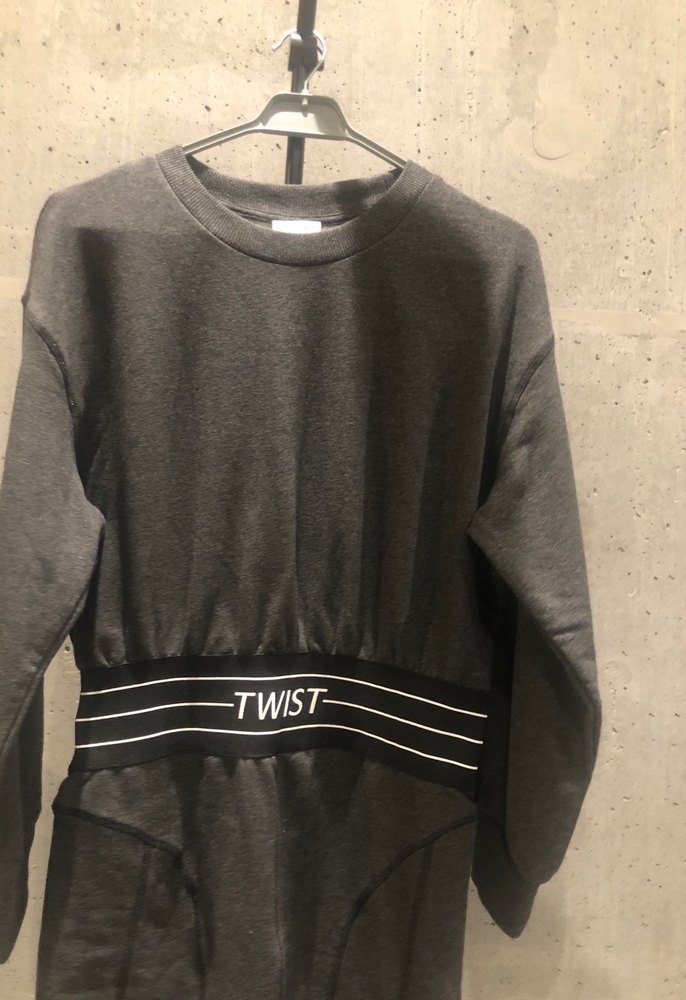 Gri Uzun Kollu Rahat Kesim Kadın Elbise - Görsel 2