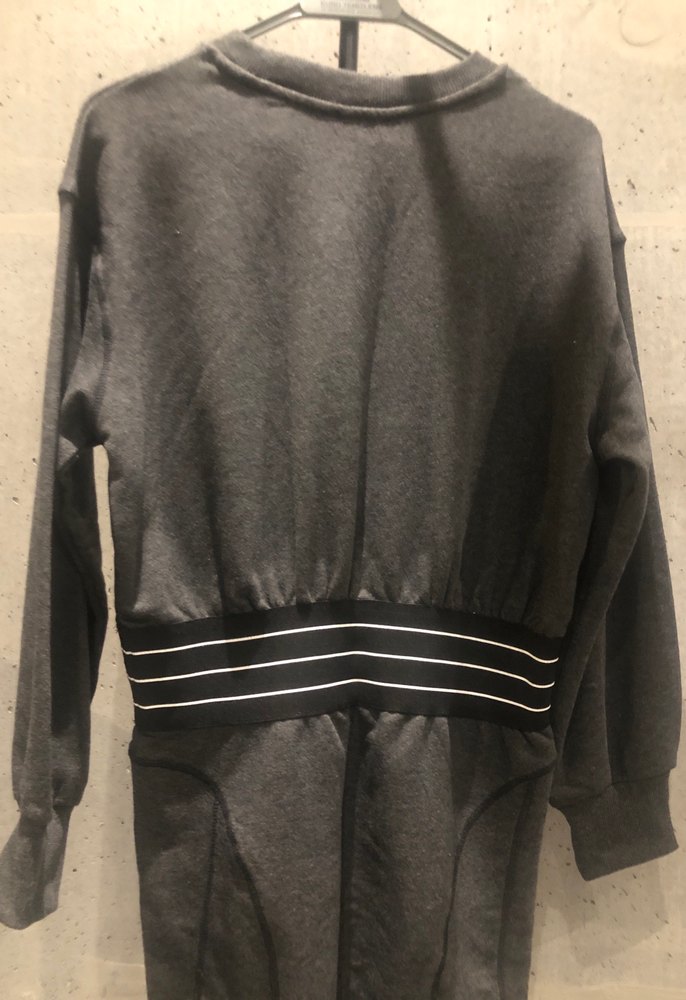 Gri Uzun Kollu Rahat Kesim Kadın Elbise - Görsel 5