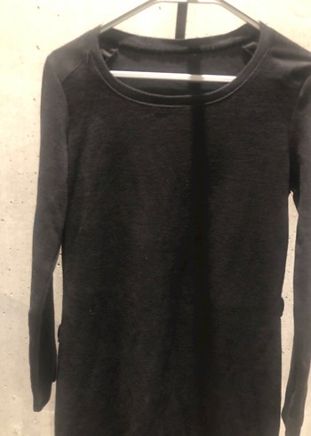 Siyah Midi Uzun Kollu Triko Elbise - Görsel 2