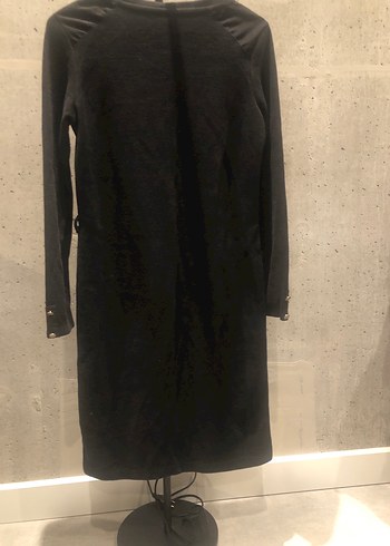 Siyah Midi Uzun Kollu Triko Elbise - Görsel 4