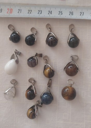 doğaltaş Renkli Minimalist Kolye Uçları
