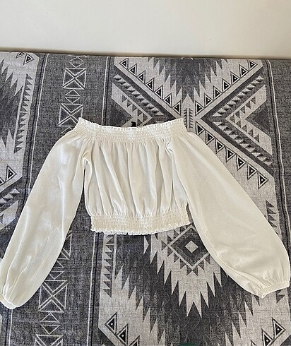 S beden straplez crop bluz