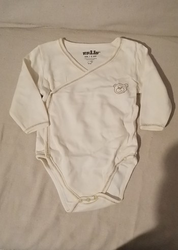 Bebek Erkek kız Uzun Kollu Beyaz Pamuklu Body 68 cm - Görsel 6