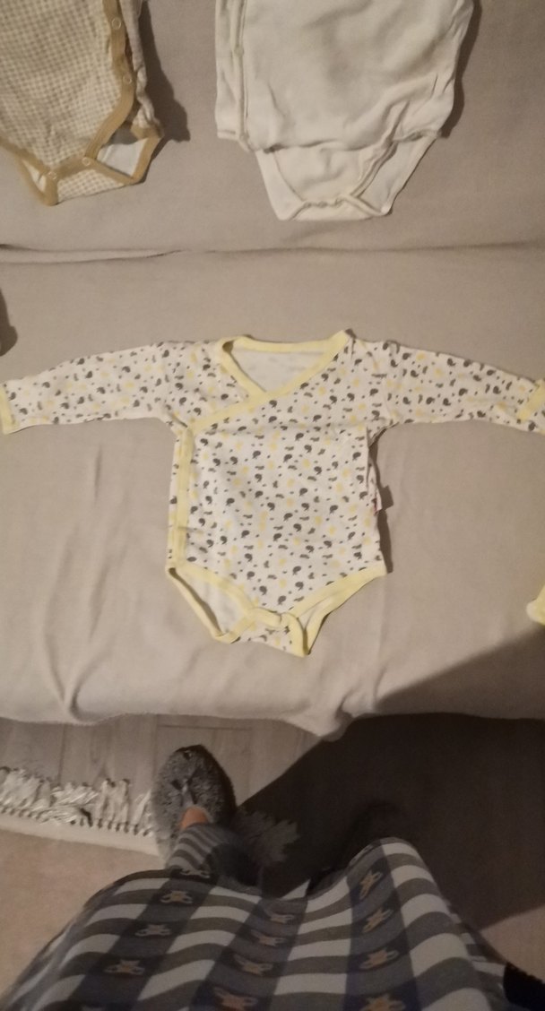 Bebek Erkek kız Uzun Kollu Beyaz Pamuklu Body 68 cm - Görsel 3