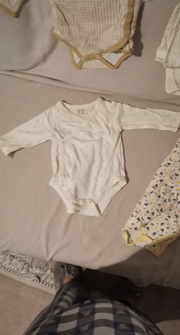 Bebek Erkek kız Uzun Kollu Beyaz Pamuklu Body 68 cm - Görsel 2