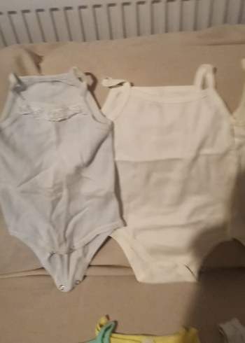 Bebek Erkek kız Pamuklu Askılı Body Seti 9-12 ay - Görsel 2