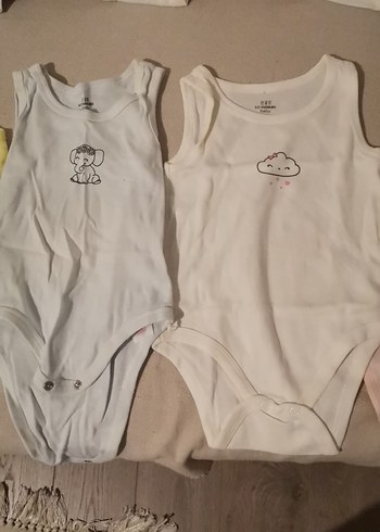 Bebek Erkek kız Pamuklu Askılı Body Seti 9-12 ay - Görsel 5