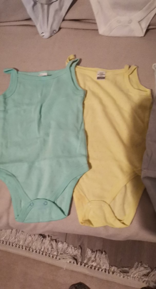 Bebek Erkek kız Pamuklu Askılı Body Seti 9-12 ay - Görsel 4