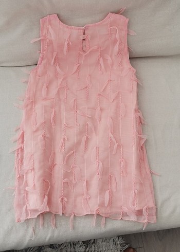 Kız Çocuk Pembe Fırfırlı Bohem Elbise - Görsel 2