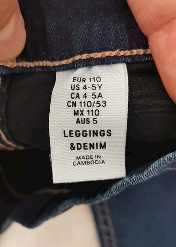 Kız Çocuk Koyu Mavi Kemerli Dar Kesim Kot Pantolon - Görsel 3