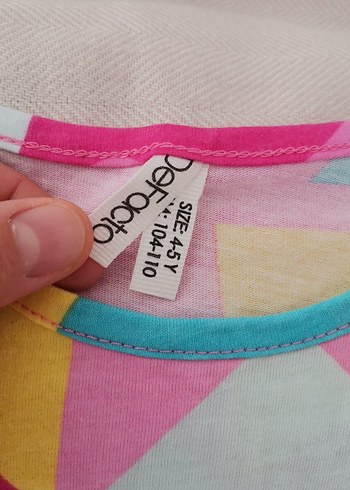 Renkli rahat Kesim Kız Elbisesi, 4-5 yaş, cepli. - Görsel 2