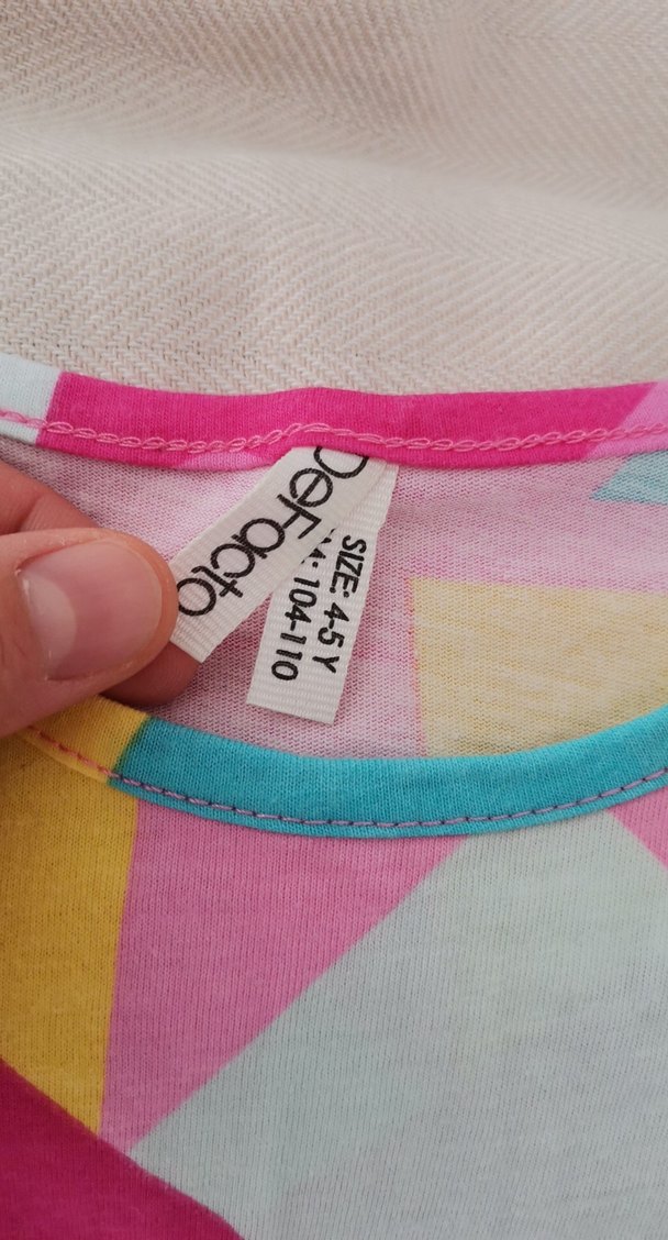 Renkli rahat Kesim Kız Elbisesi, 4-5 yaş, cepli. - Görsel 2