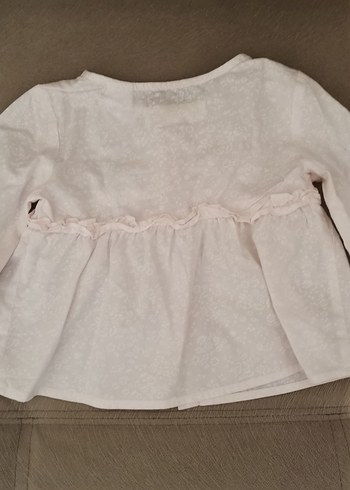 Kız Bebek Beyaz Fırfırlı Bluz 3-6 ay - Görsel 2