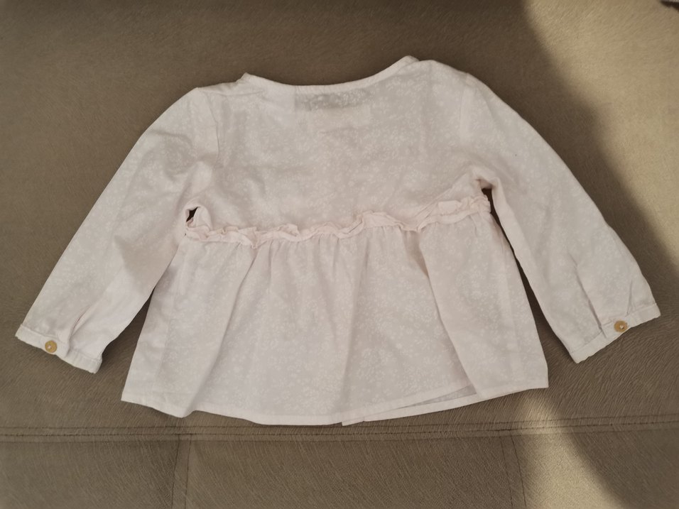 Kız Bebek Beyaz Fırfırlı Bluz 3-6 ay - Görsel 2