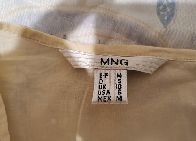Mango MNG, Bej, dantel işlemeli, kollu bluz