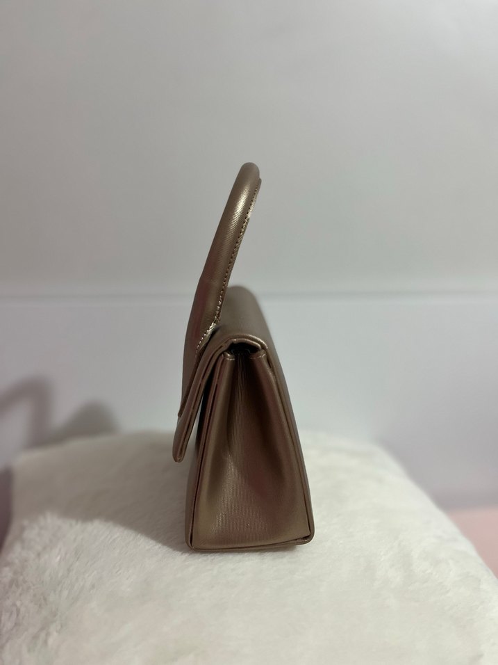 Gold Deri Minimalist Kadın Çanta - Görsel 3