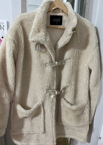 Bej Midi Peluş Kadın Kaban - Görsel 3