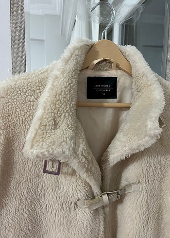 Bej Midi Peluş Kadın Kaban - Görsel 2