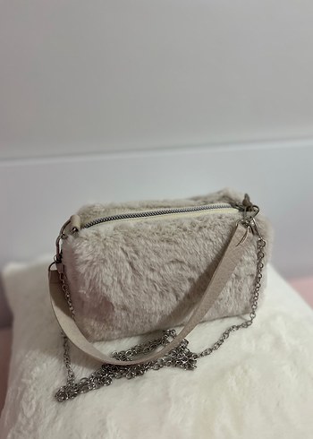 Krem Peluş Çanta - Görsel 2
