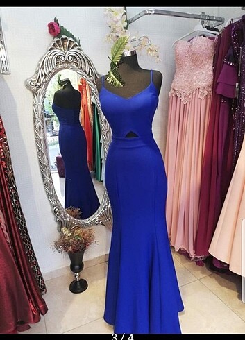 Mavi abiye elbise 