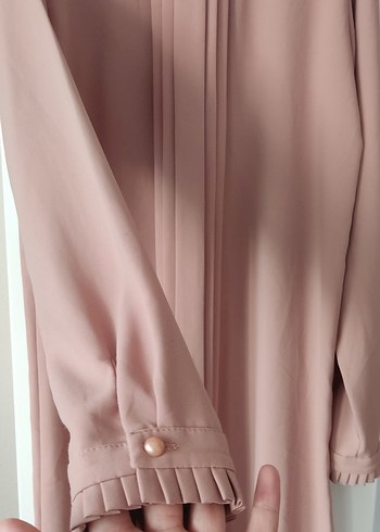 Bej Uzun Kollu Salaş Kadın Elbise - Görsel 2