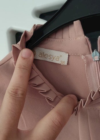 Bej Uzun Kollu Salaş Kadın Elbise - Görsel 4