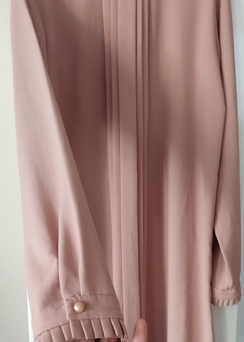 Bej Uzun Kollu Salaş Kadın Elbise - Görsel 3