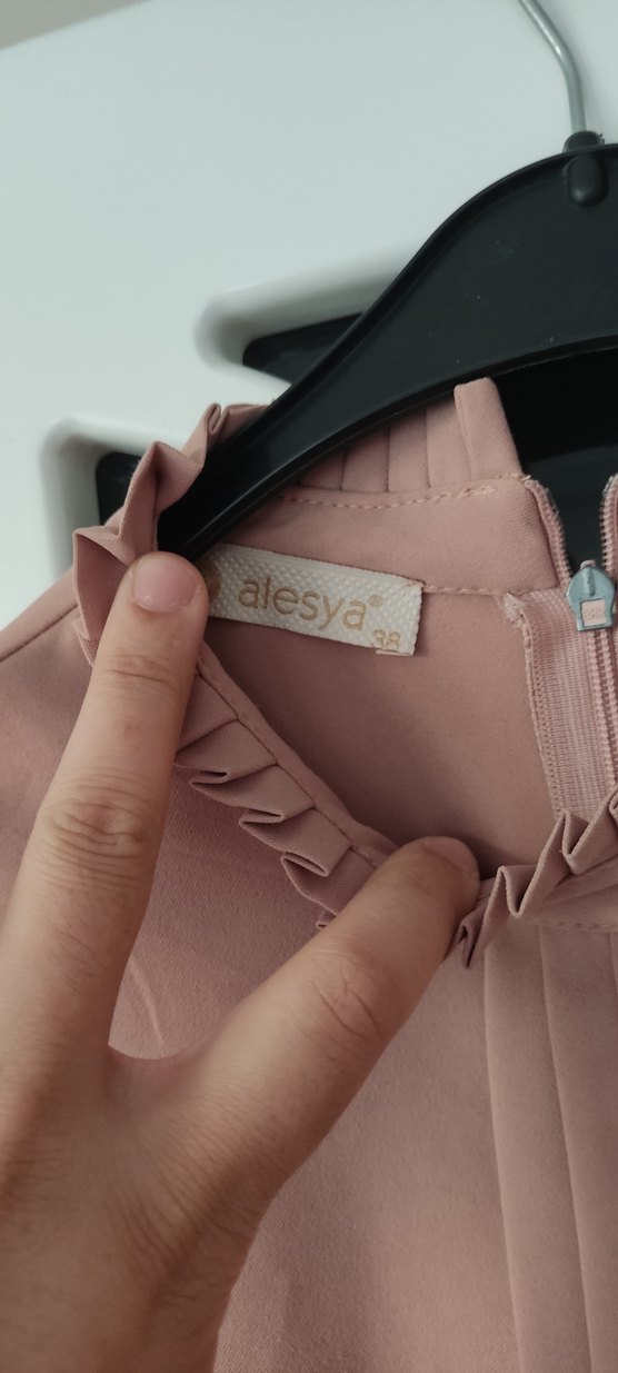 Bej Uzun Kollu Salaş Kadın Elbise - Görsel 4