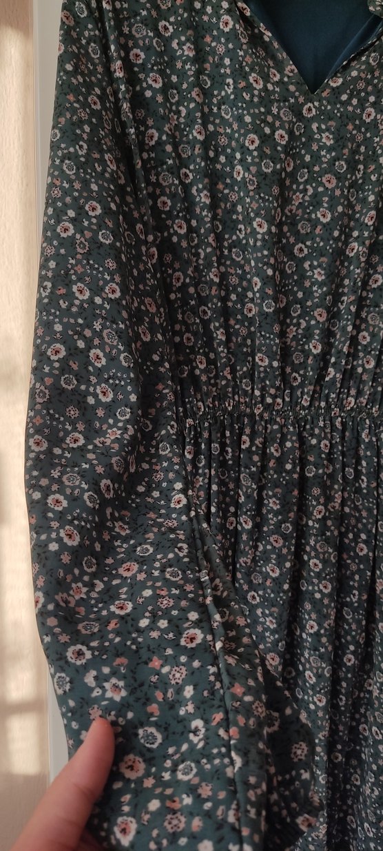 Gri Bohem Uzun Kollu Uzun Elbise - Görsel 3