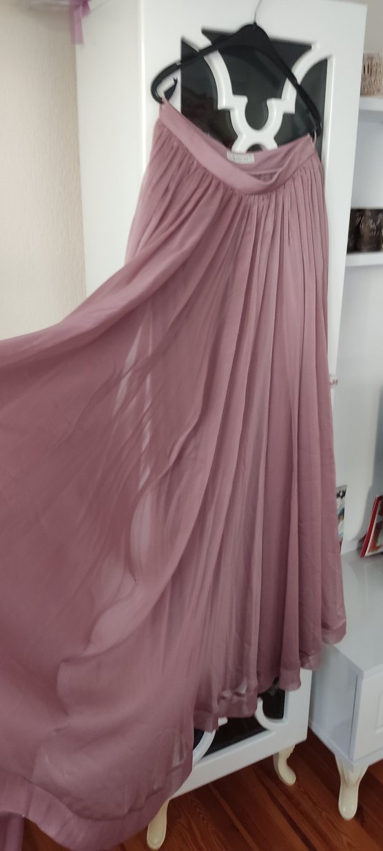 Pembe Pilili Uzun Kadın Etek - Görsel 2