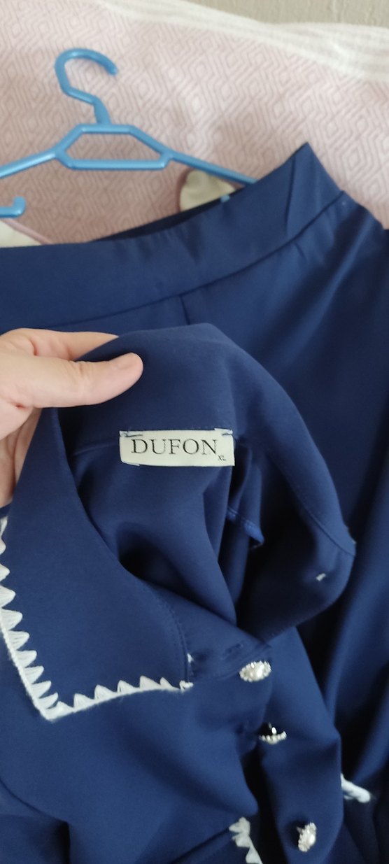 Mavi Düğmeli Kadın Takım Elbise - Görsel 4