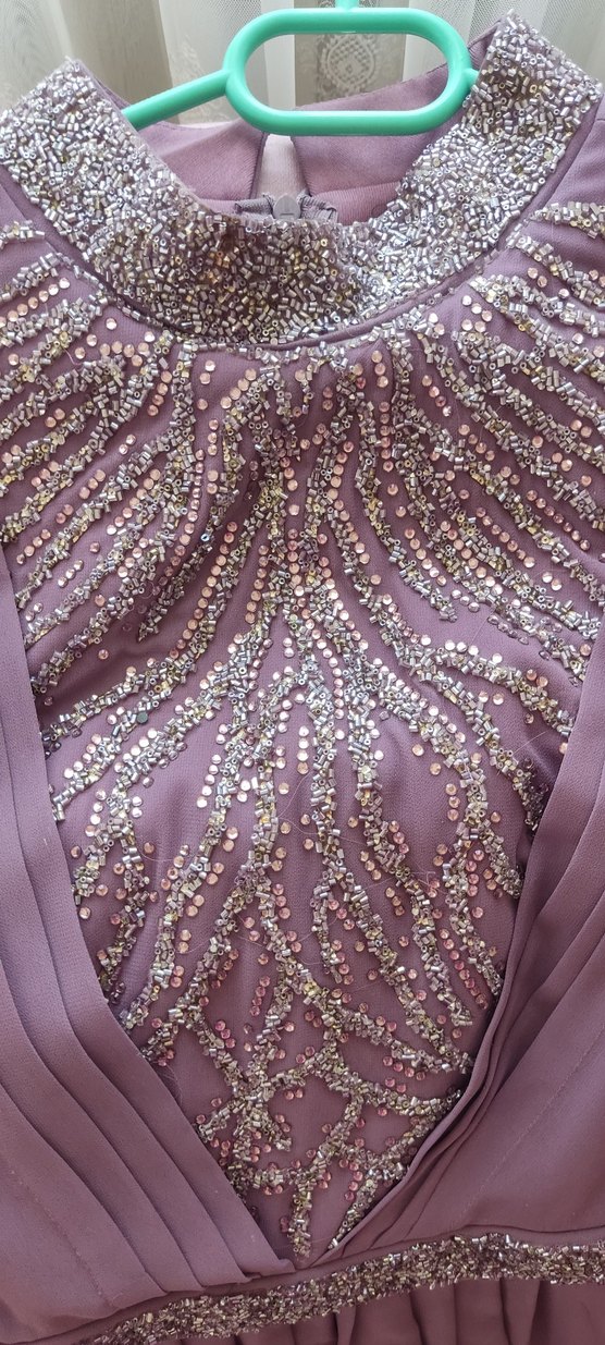 Moda Martı Yıldız Taş ve Plise Detaylı Şifon Abiye - Görsel 3