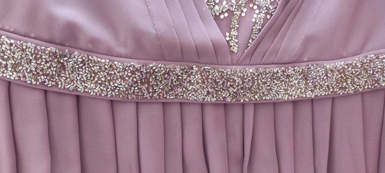 Moda Martı Yıldız Taş ve Plise Detaylı Şifon Abiye - Görsel 4