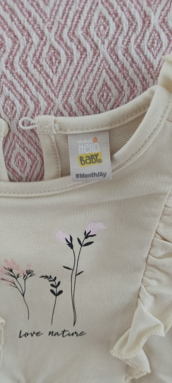 Kız Çocuk Beyaz Pamuklu Fırfırlı Elbise - Görsel 2