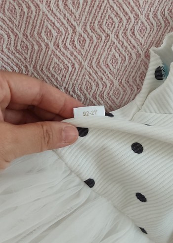 Kız Çocuk Beyaz Puantiyeli Kısa Kollu Elbise - Görsel 2