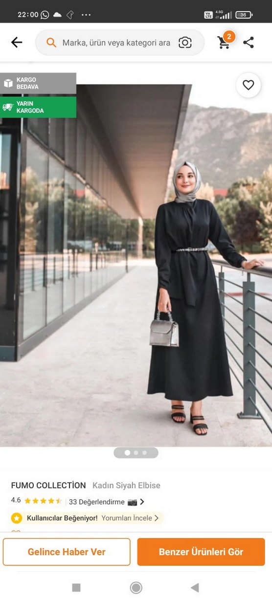 FUMO COLLECTION Siyah Uzun Kol Elbise - Görsel 3