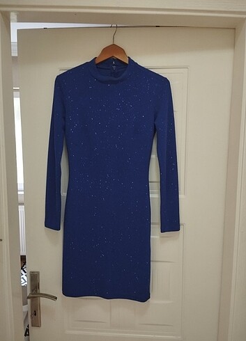 Koton Mavi Simli Mini Elbise - Görsel 3