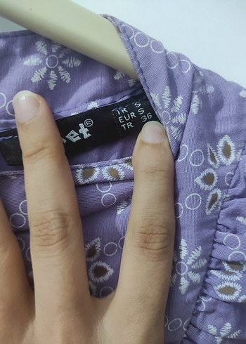 s Beden mor Renk Mor Renkli Fırfırlı kadın tunik
