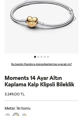 Pandora Orijinal Pandora altın kaplama bileklik