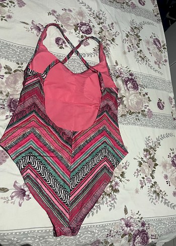 xl Beden Bohem Çok Renkli Uzun Drapeli Kadın Mayo
