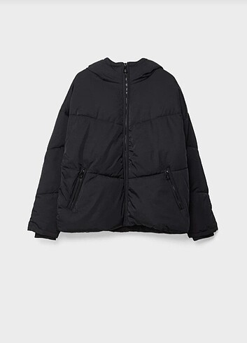 m Beden siyah Renk Oversize Şişme Mont