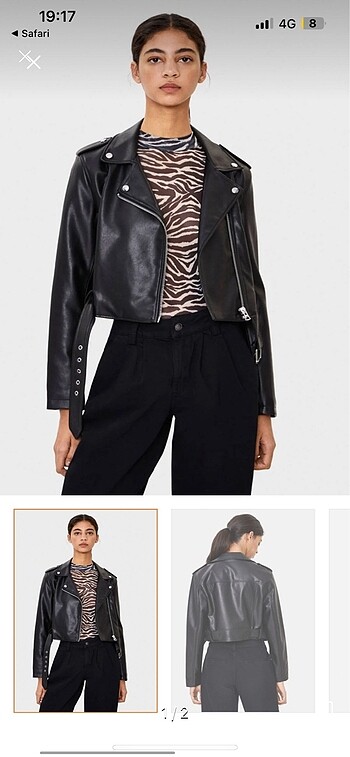 Bershka SUNİ DERİ BIKER CEKET