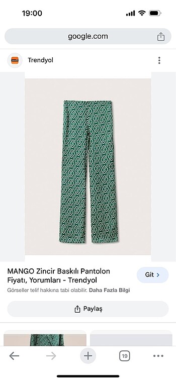 Mango saten pantolon