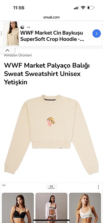 WWF crop sweatshirt