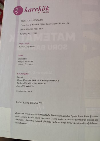 Beden Karekök AYT Matematik Soru Bankası