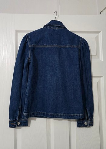 xs Beden Düğmeli Lacivert Kadın Denim Gömlek
